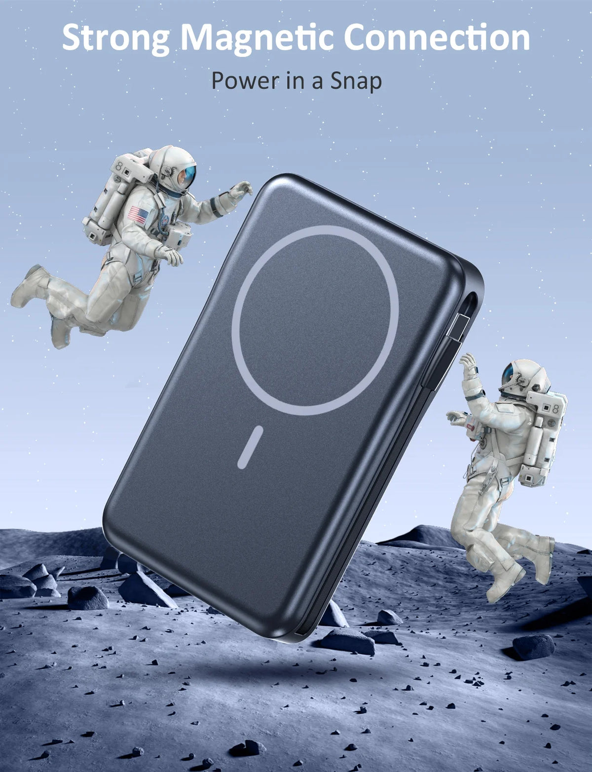 Magnetic Portable Charger, 10000Mah Power Bank, 5 in 1 Portable Charger with Built in Cable, 20W Fast Charging for Battery Pack Compatible with Iphone 17/16/15/14/13 , Samsung Series