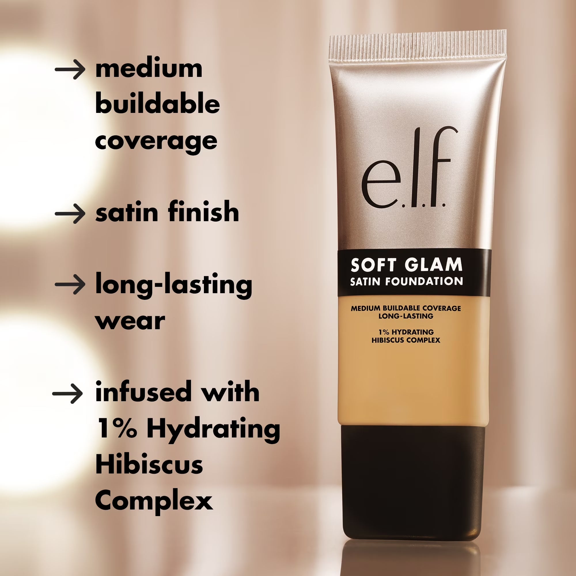 E.L.F. Soft Glam Satin Foundation, 63 Rich Warm, 1 Fl Oz