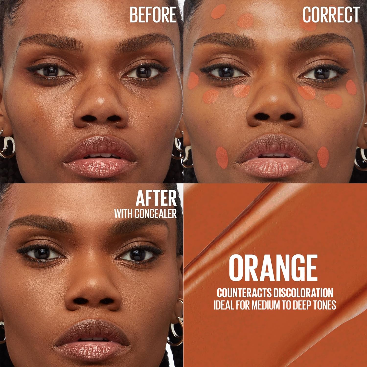 Maybelline Instant Age Rewind Instant Eraser Color Correcting Concealer, Crease-Resistant Coverage, up to 12HR Moisturizing Wear, Orange Color Corrector, 159, 1 Count