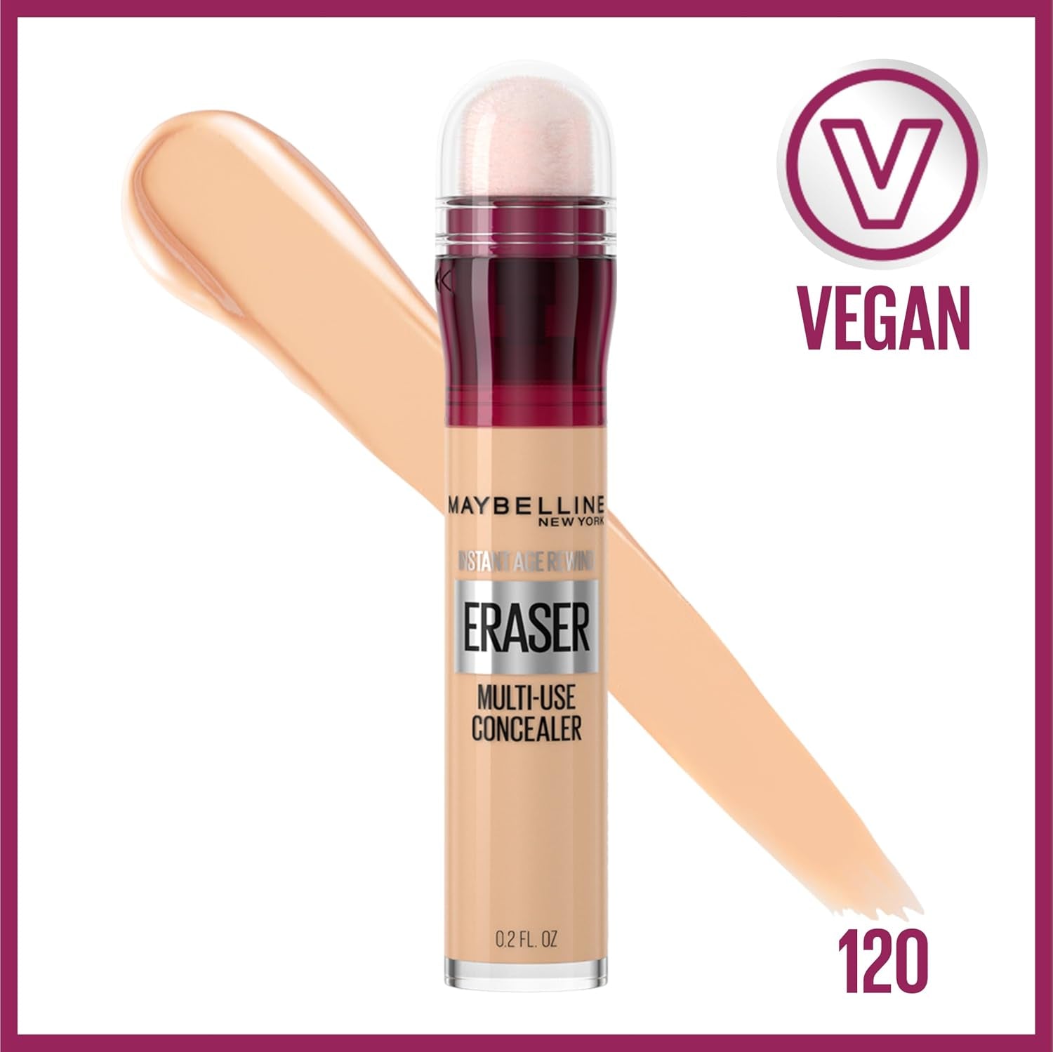 Maybelline Instant Age Rewind Eraser Dark Circles Treatment Multi-Use Concealer, 120, 1 Count (Packaging May Vary)